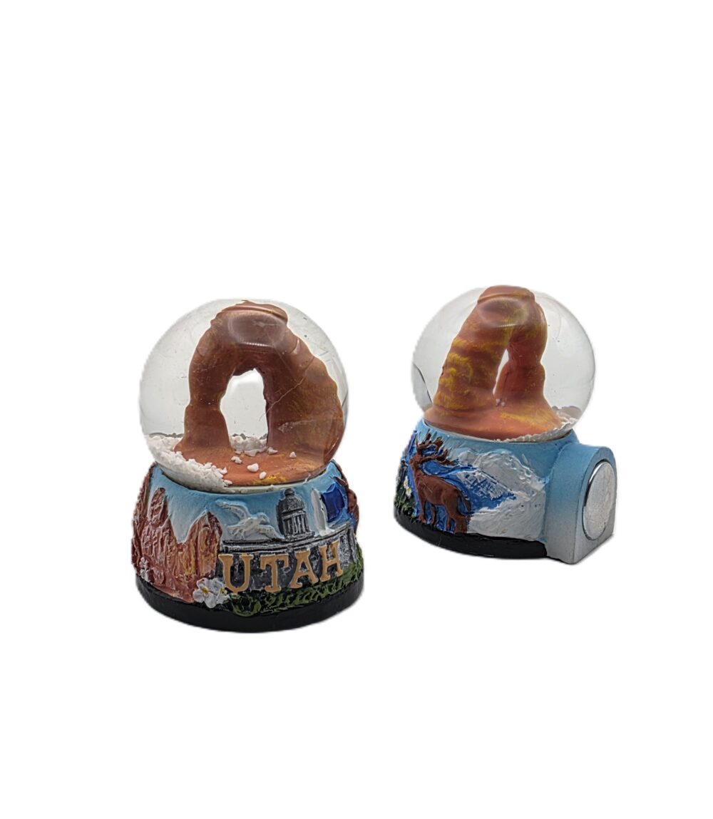 Utah Arch Snow Globe Magnet