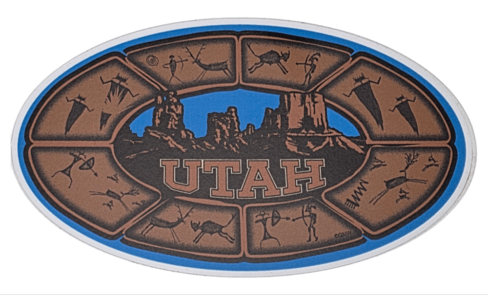 Utah Sticker of Petroglyphs