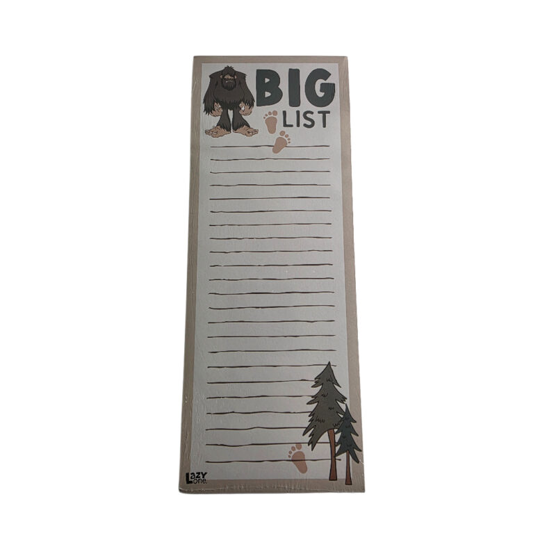 Bigfoot Big List Notepad
